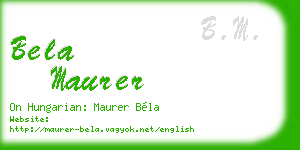 bela maurer business card